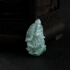 缅甸天然A货糯种飘翠翡翠白菜吊坠-红掌柜