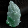 天然A货糯种飘翠翡翠白菜-红掌柜