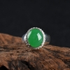 糯冰种翠绿翡翠戒面-红掌柜