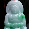缅甸天然糯种白底飘花翡翠吊坠-红掌柜