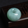 缅甸天然苹果绿翡翠母子平安扣吊坠-红掌柜