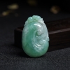 缅甸天然糯种苹果绿翡翠如意吊坠-红掌柜