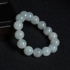 缅甸糯种白色翡翠圆珠手串-红掌柜