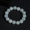 缅甸天然白色翡翠圆珠手串-红掌柜