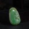 缅甸豆种飘翠翡翠如意吊坠-红掌柜