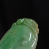 缅甸天然豆种翡翠如意吊坠-红掌柜