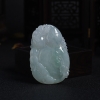 缅甸天然糯种浅绿翡翠福禄吊坠-红掌柜