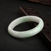 缅甸豆种飘翠翡翠手镯-红掌柜