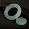 缅甸糯种蓝绿翡翠子母平安扣吊坠-红掌柜