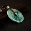天然糯冰种飘花翡翠平安扣吊坠-红掌柜