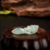 缅甸天然糯冰种飘花翡翠辰龙吊坠-红掌柜