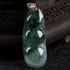 缅甸天然糯冰种飘花翡翠吊坠-红掌柜
