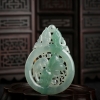 糯冰种灰绿翡翠福贝吊坠-红掌柜