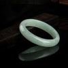 缅甸天然豆种浅绿翡翠手镯-红掌柜