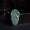 缅甸A货天然冰糯种灰绿色翡翠金枝玉叶吊坠 - 红掌柜