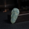 A货天然冰糯种蓝绿色翡翠金枝玉叶吊坠 - 红掌柜