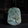 缅甸A货天然糯种俏色翡翠喜上眉梢吊坠 - 红掌柜