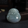 冰糯种灰绿色翡翠弥勒佛吊坠-红掌柜