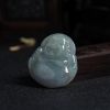 灰绿色翡翠弥勒佛吊坠-红掌柜