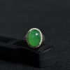 糯冰种阳绿翡翠戒面-红掌柜