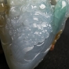 天然缅甸糯冰种翡翠达摩手把件-红掌柜