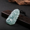 糯冰种翡翠龙腾四海吊坠-红掌柜