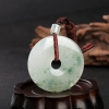 糯冰种飘花翡翠平安扣吊坠-红掌柜