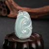 缅甸天然冰种浅绿翡翠如意吊坠-红掌柜