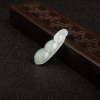 缅甸糯冰种飘花翡翠连中三元吊坠-红掌柜