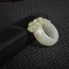 天然糯冰种俏色翡翠貔貅戒指-红掌柜