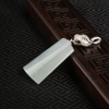 银镶天然糯冰种翡翠方牌吊坠-红掌柜