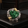 银镶干青种翡翠福在眼前戒指-红掌柜