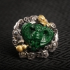 银镶干青种翡翠戒指-红掌柜