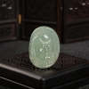 缅甸天然糯冰种翡翠达摩吊坠-红掌柜