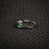 天然18K金镶糯冰种翠绿翡翠戒指-红掌柜