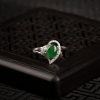 18K金镶糯冰种翠绿翡翠戒指-红掌柜