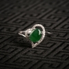 天然18K金镶糯冰种翠绿翡翠戒指-红掌柜