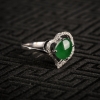 缅甸18K金镶糯冰种翠绿翡翠戒指-红掌柜
