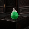 18K糯种翠绿翡翠团圆吊坠-红掌柜