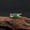 银镶糯种深绿翡翠戒指-红掌柜