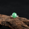 银镶豆种豆绿翡翠戒指-红掌柜