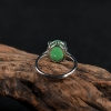 银镶豆绿翡翠戒指-红掌柜