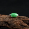 银镶糯种翠绿翡翠戒指-红掌柜