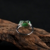 银镶糯种翠绿翡翠戒指-红掌柜