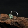 天然银镶糯种翠绿翡翠戒指-红掌柜