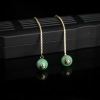缅甸豆种豆绿翡翠耳坠-红掌柜