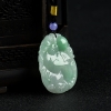 天然豆种豆绿翡翠福寿如意吊坠-红掌柜