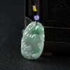 缅甸豆种豆绿翡翠福寿如意吊坠-红掌柜