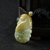 缅甸糯种黄翡凤凰吊坠-红掌柜