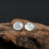 银镶糯冰种白色翡翠耳钉-红掌柜